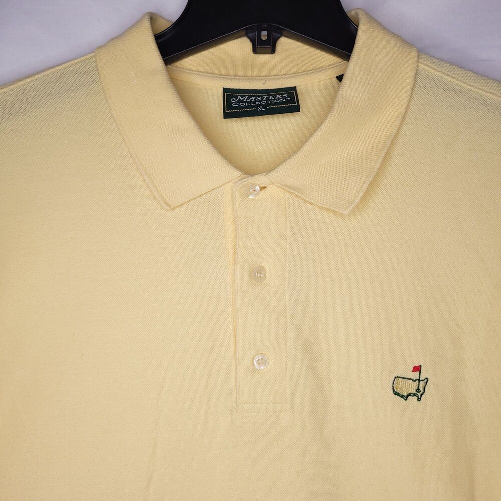 Masters Polo Shirt Mens XL Yellow Golf Collection Short Sleeve